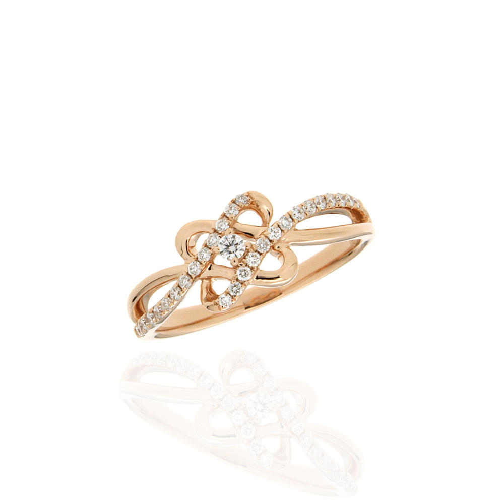 Interlocking Diamond Ring In 18K Gold