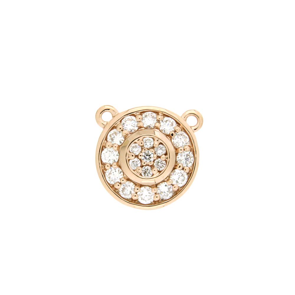 Double Wheel Pendant In Rose Gold & Diamond