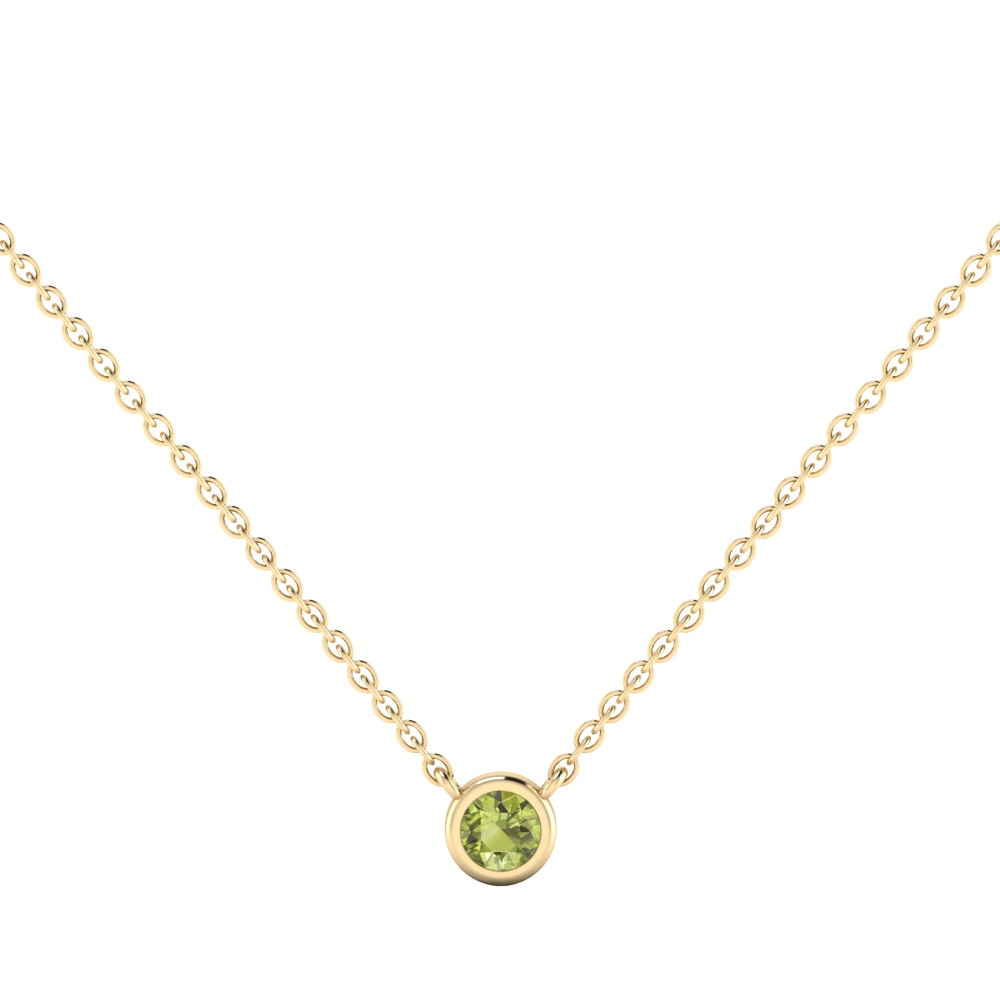 Bezel-Set Peridot Necklace