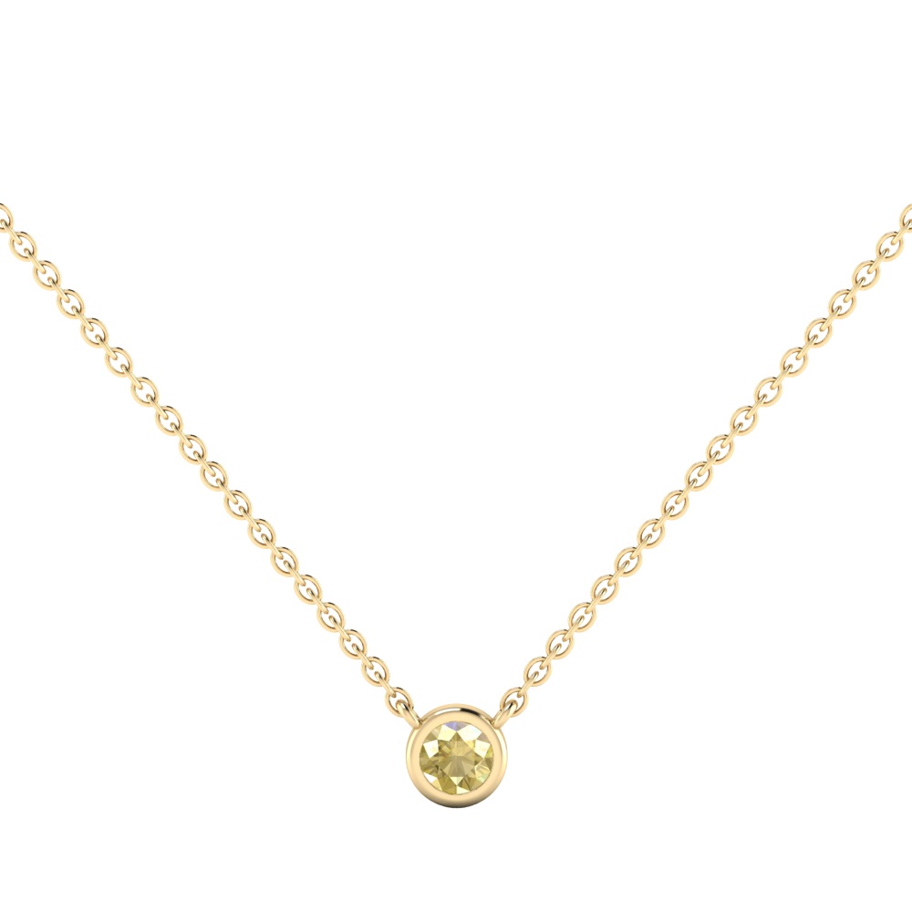 Bezel Set Citrine Necklace