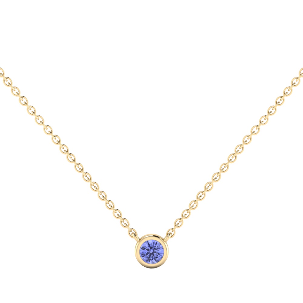 Bezel Set Tanzanite Necklace