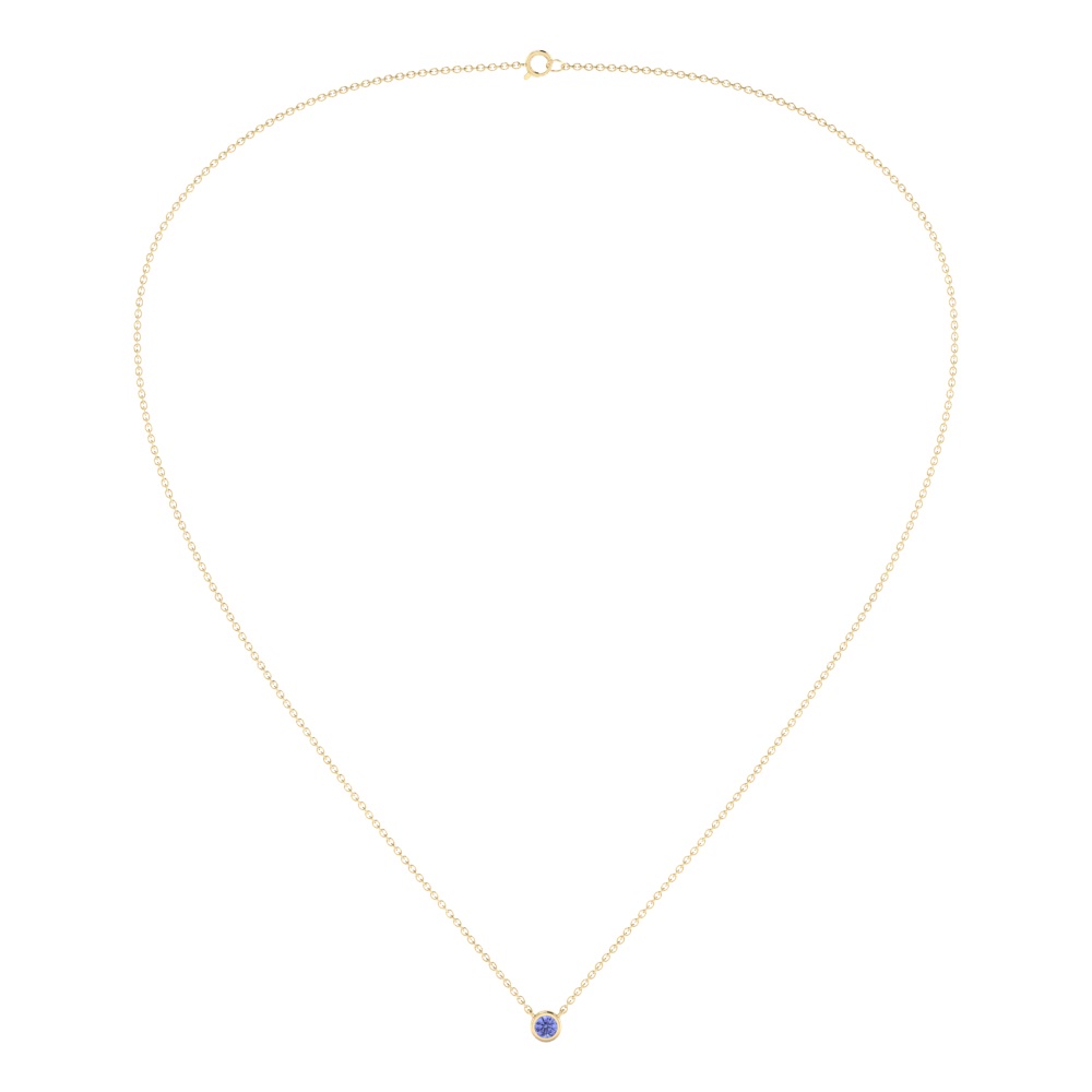 Bezel Set Tanzanite Necklace