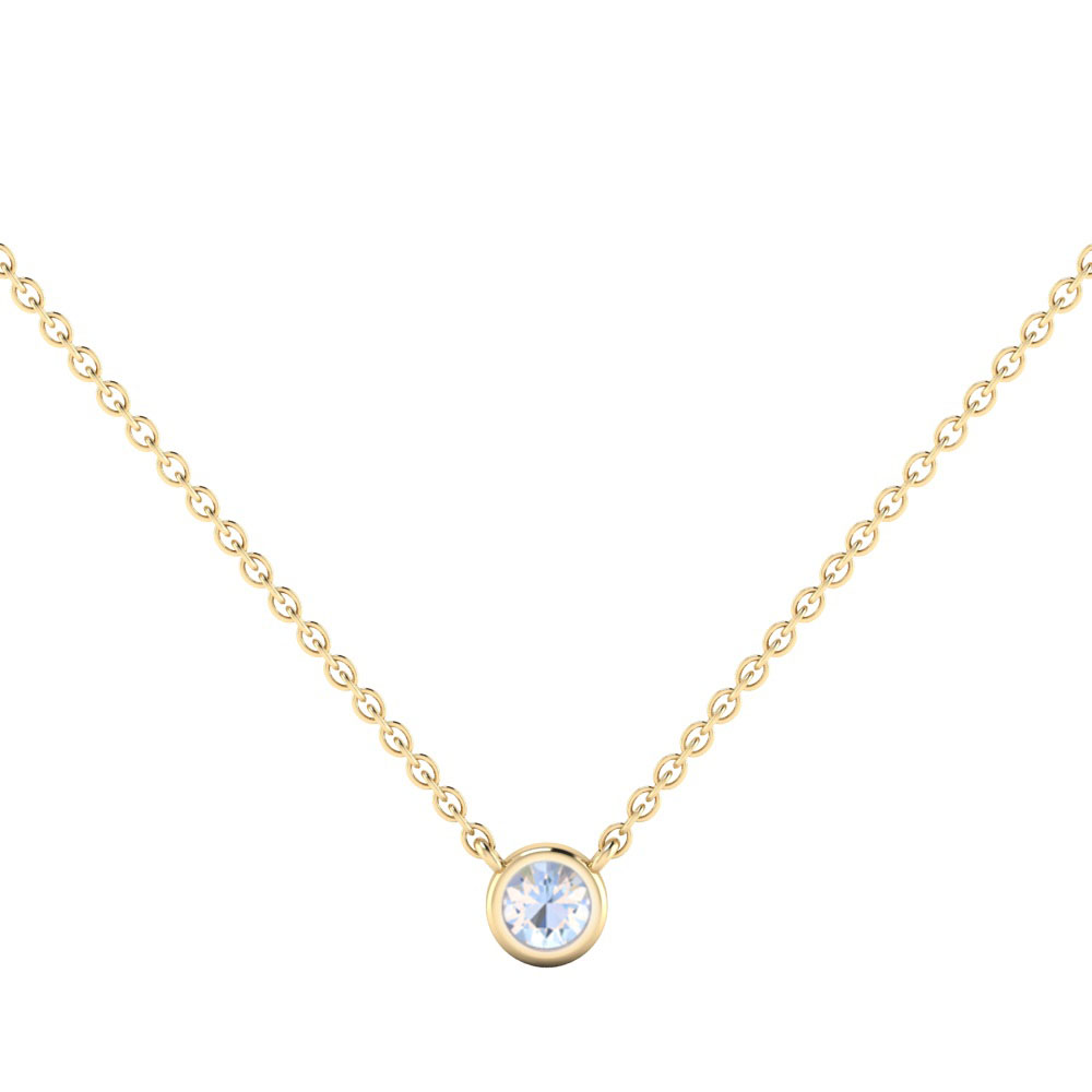 Bezel Set Aquamarine Necklace