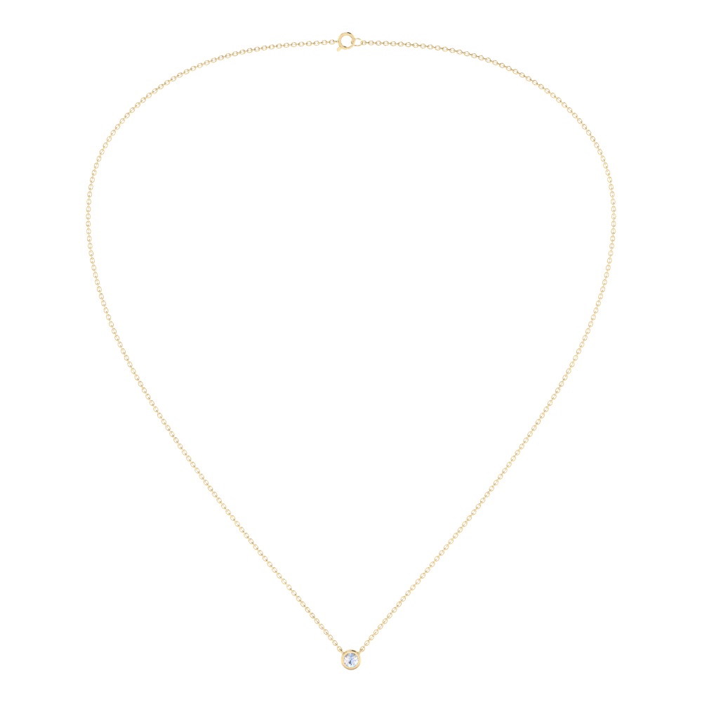 Bezel Set Aquamarine Necklace