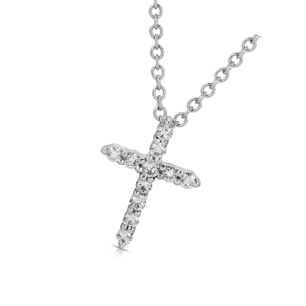 Round Diamond Cross Chain Necklace