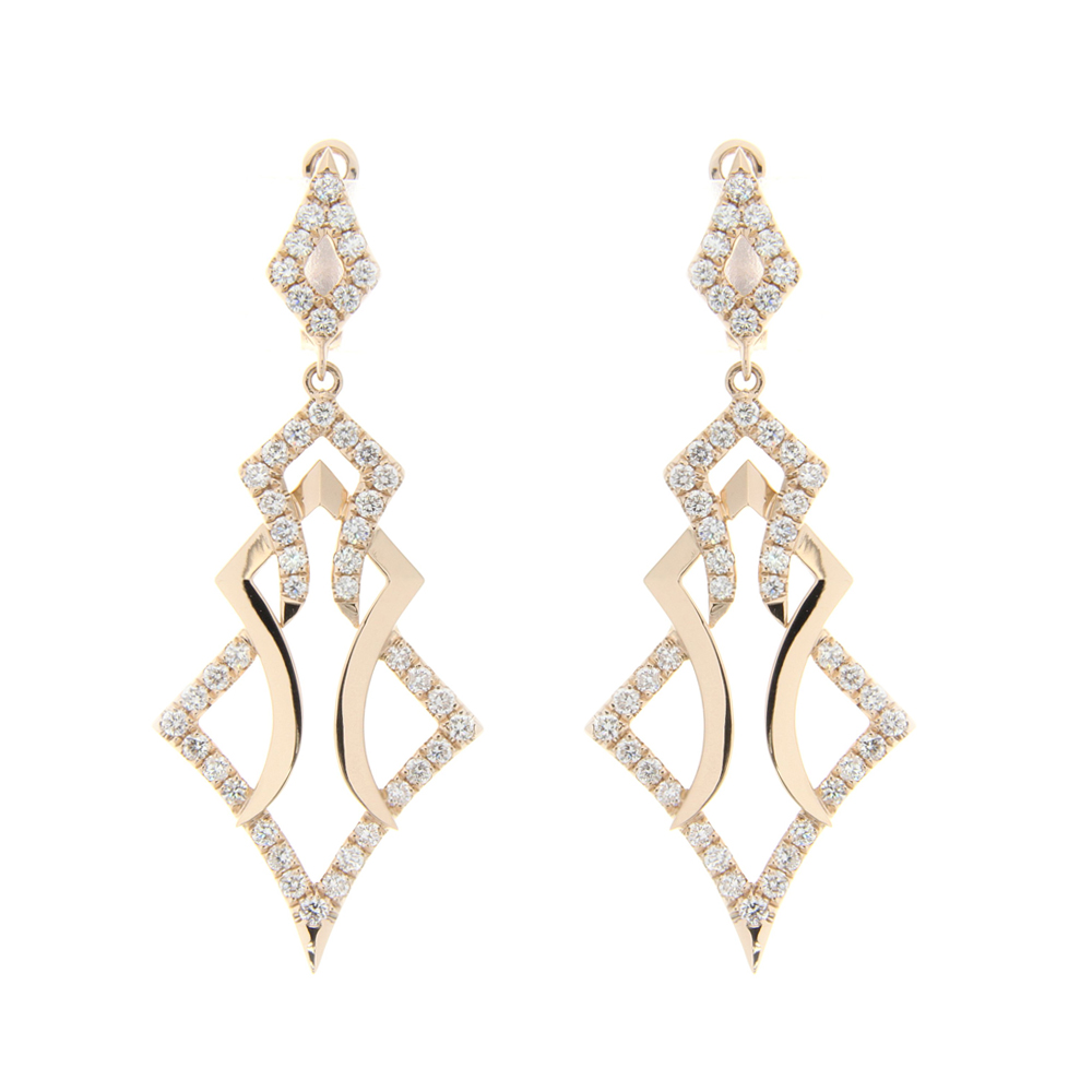 Gold and Diamond Statement Earrings