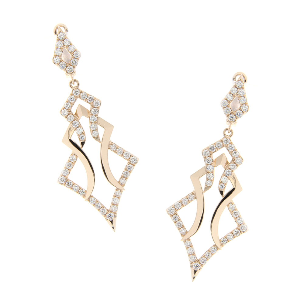 Gold and Diamond Statement Earrings
