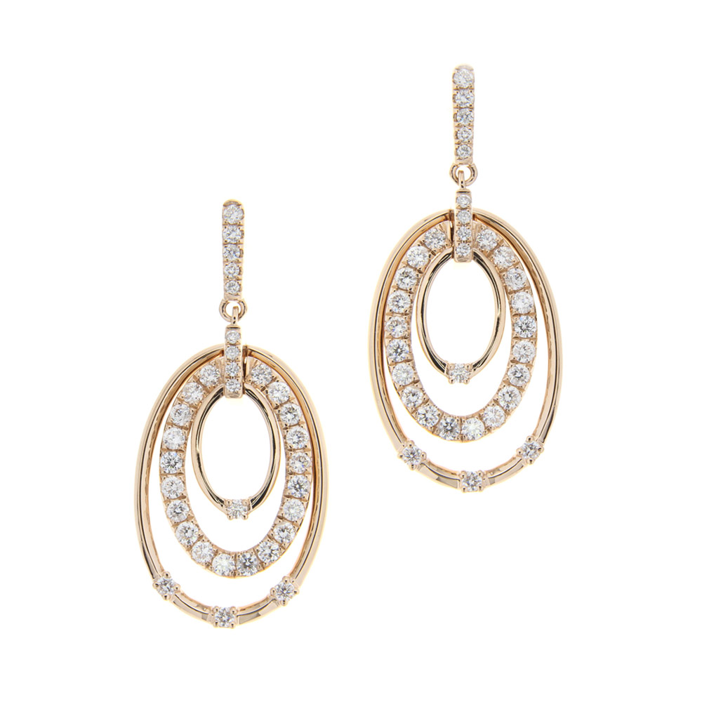 Aphrodite Diamond and Gold Oval Earrings
