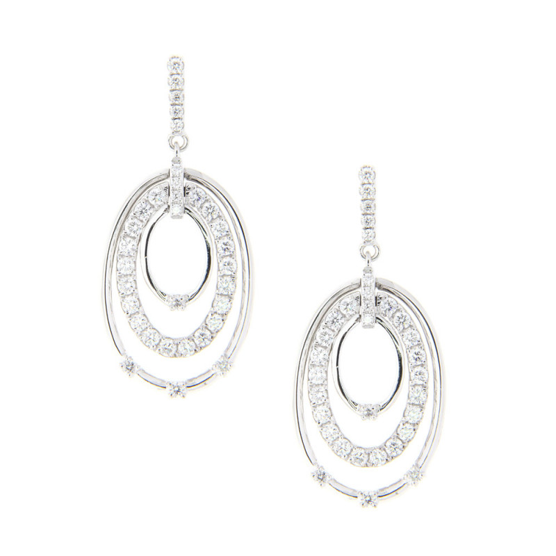 Aphrodite Diamond and Gold Oval Earrings