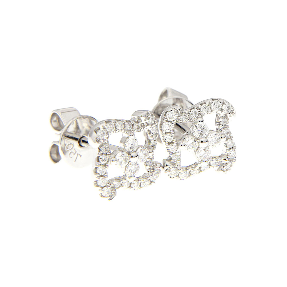 Floral Square Diamond Earring