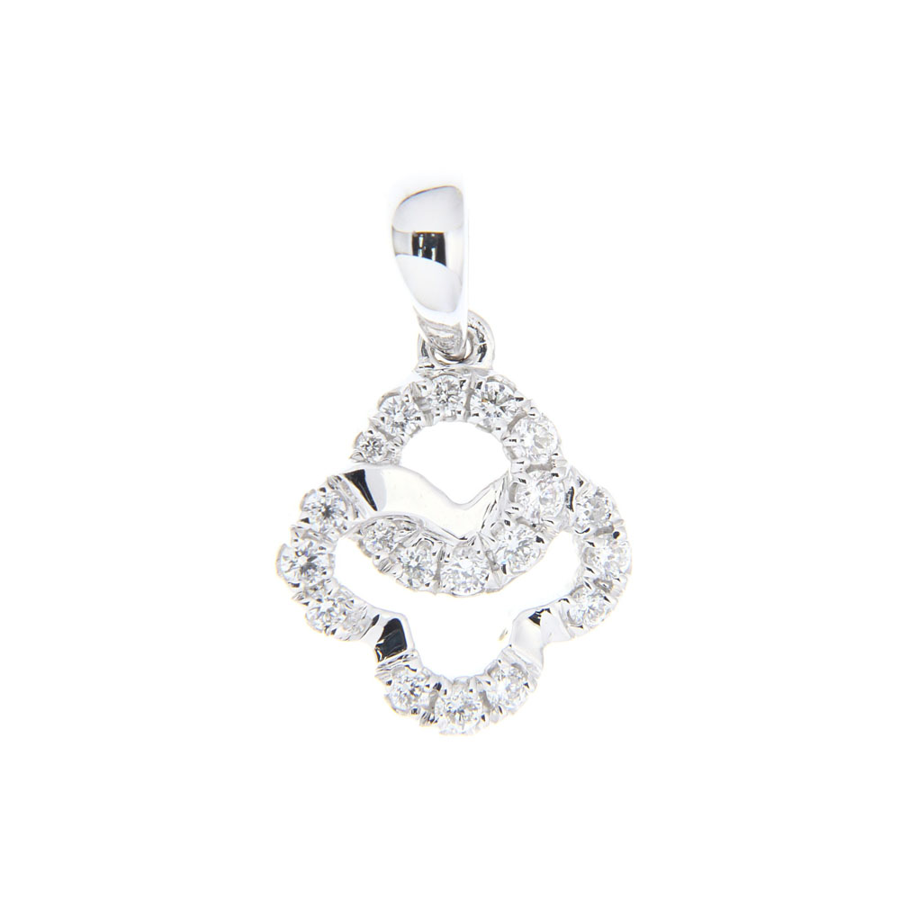 Interlocking Mini White Diamond Pendant