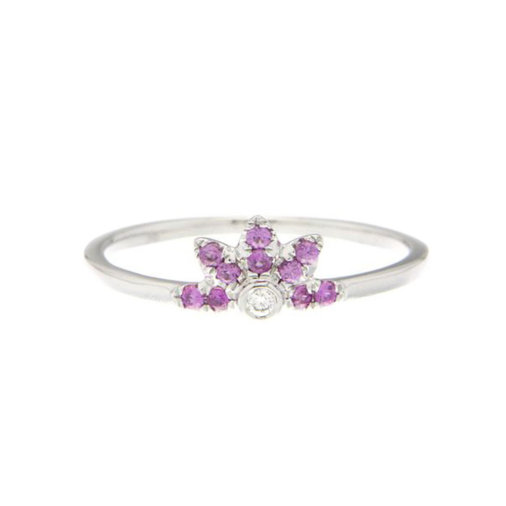 Floral Tiara Pink Sapphire Ring