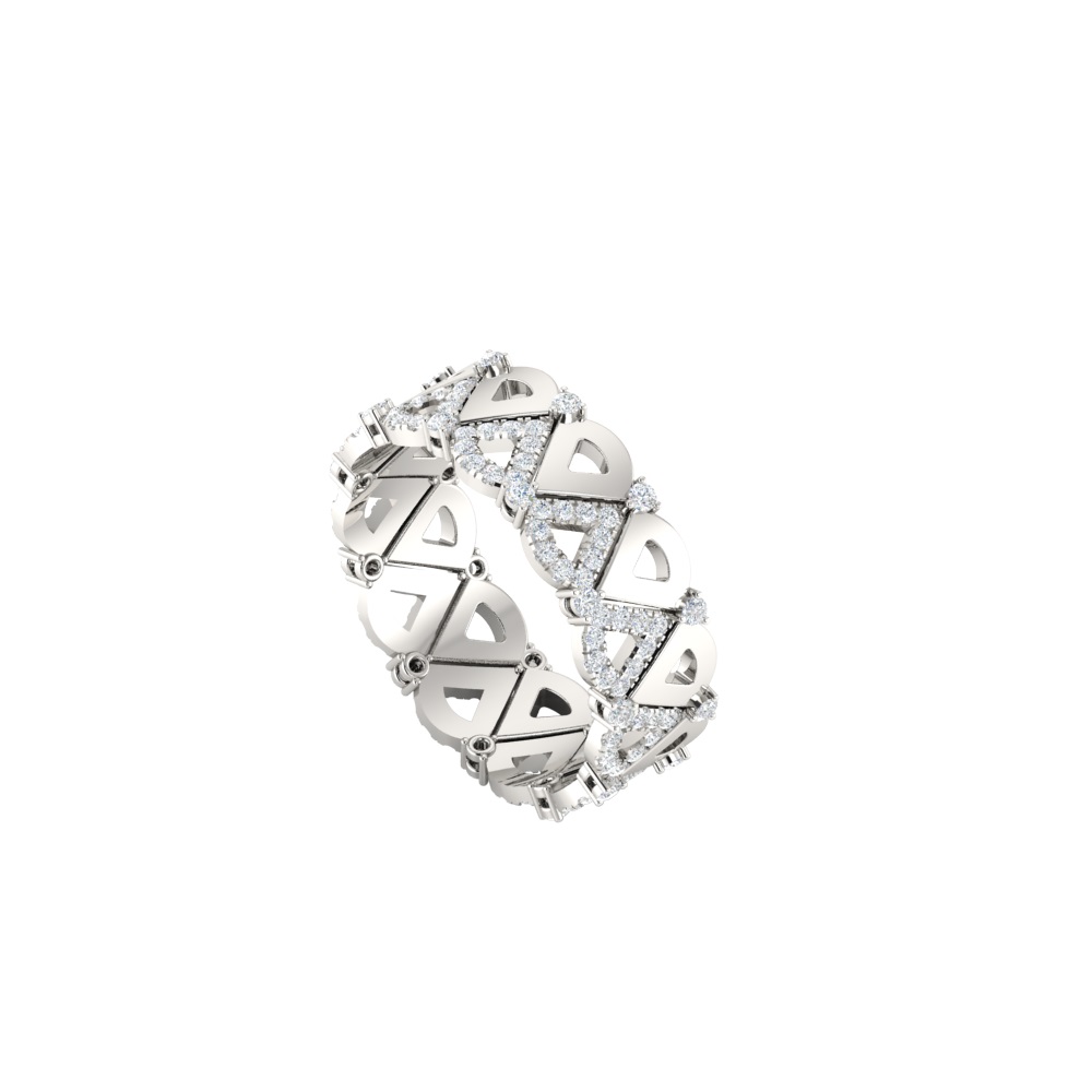 Diamond Triangle Crown Gold Ring
