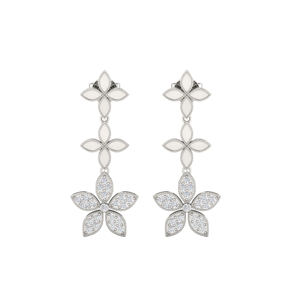 Periwinkle Diamond Chandelier Drop Earrings