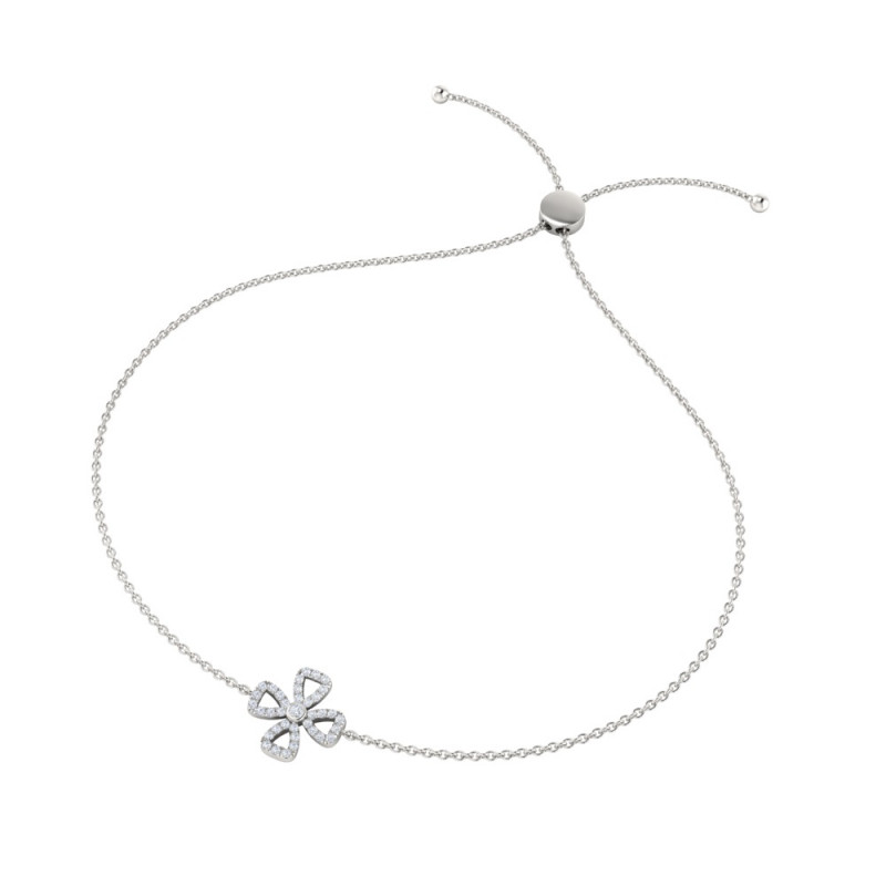 Four Leaf Diamond Clover Bracelet