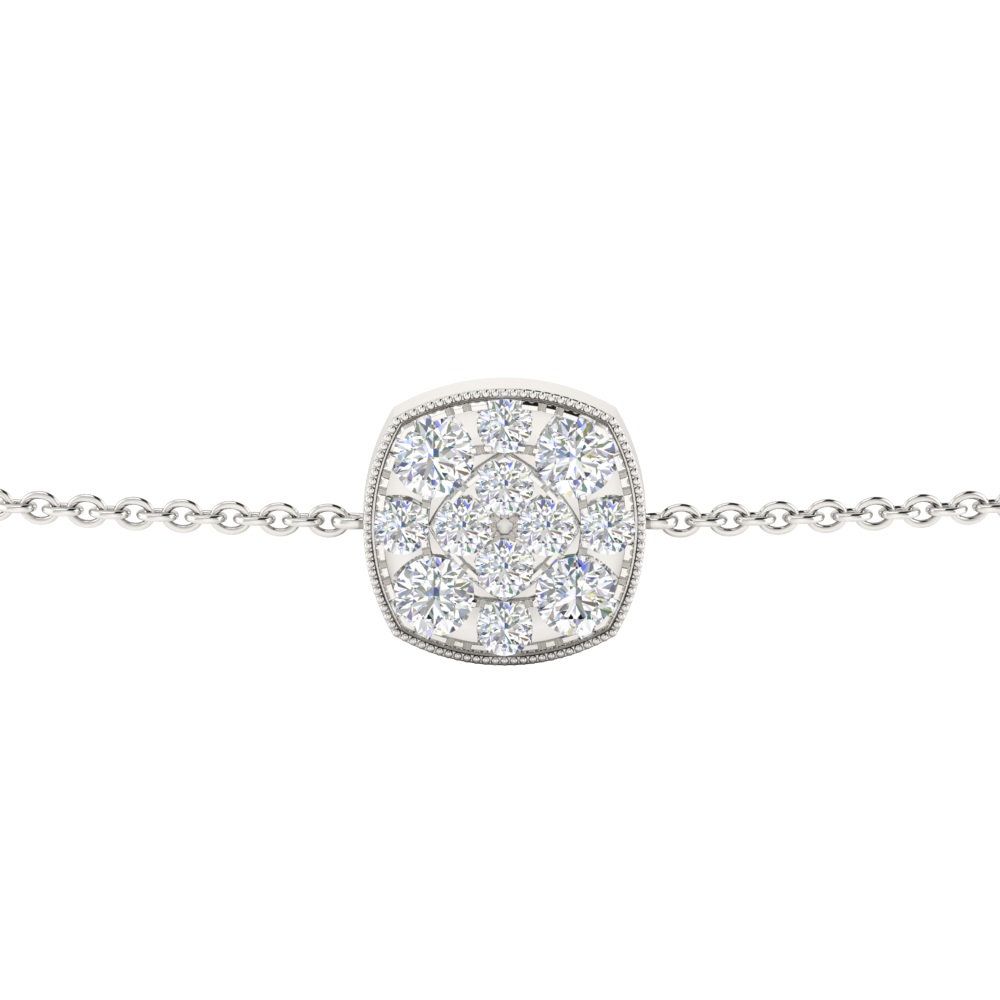 Mini Diamond Square Chain Bracelet