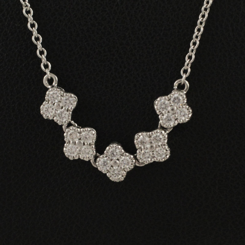 Five Clover Diamond Necklace