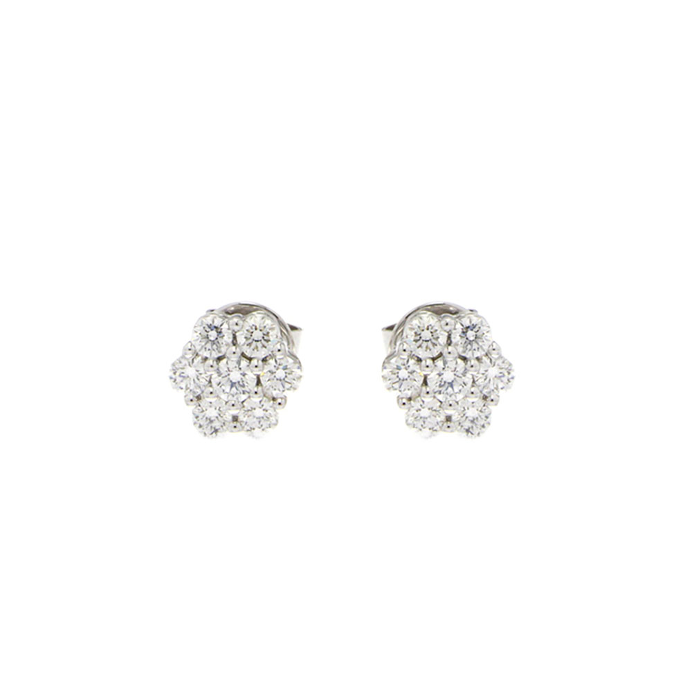 Simplistic Diamond And White Gold Stud Earrings