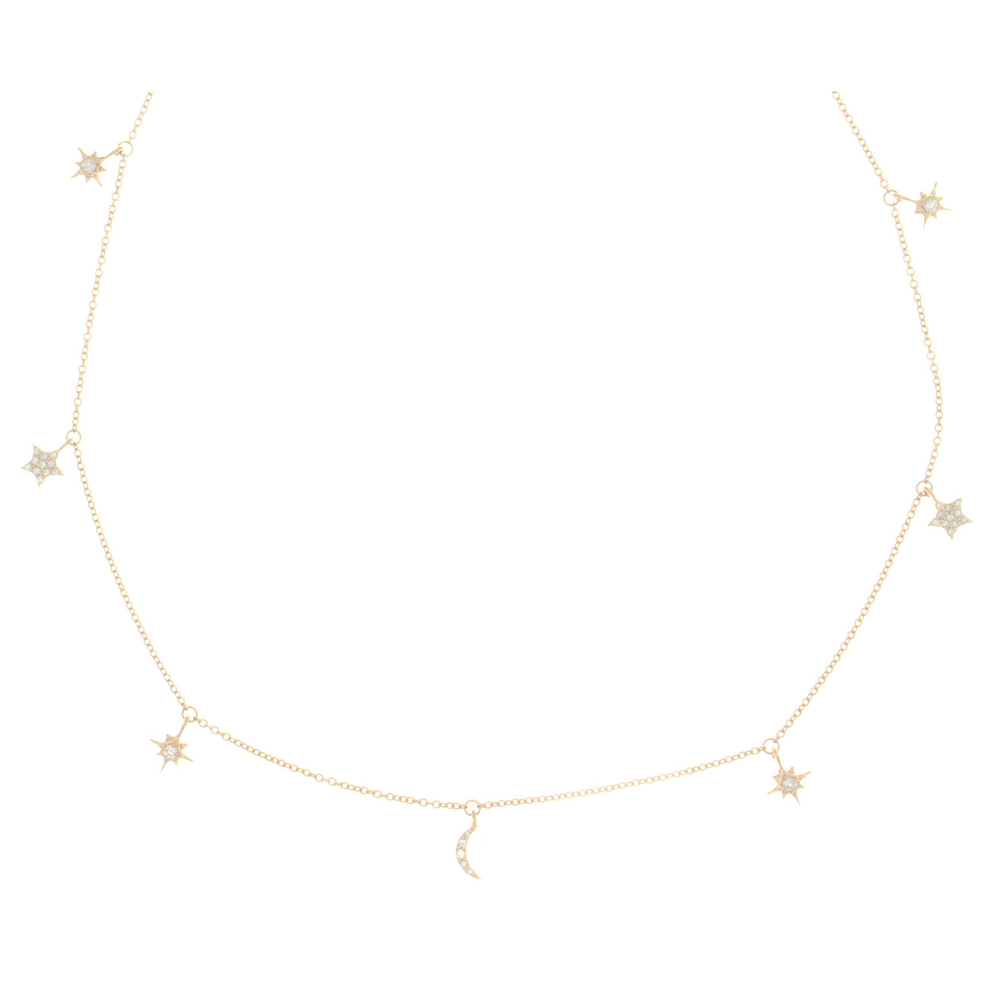 Diamond & Gold Chain Necklace In 18K