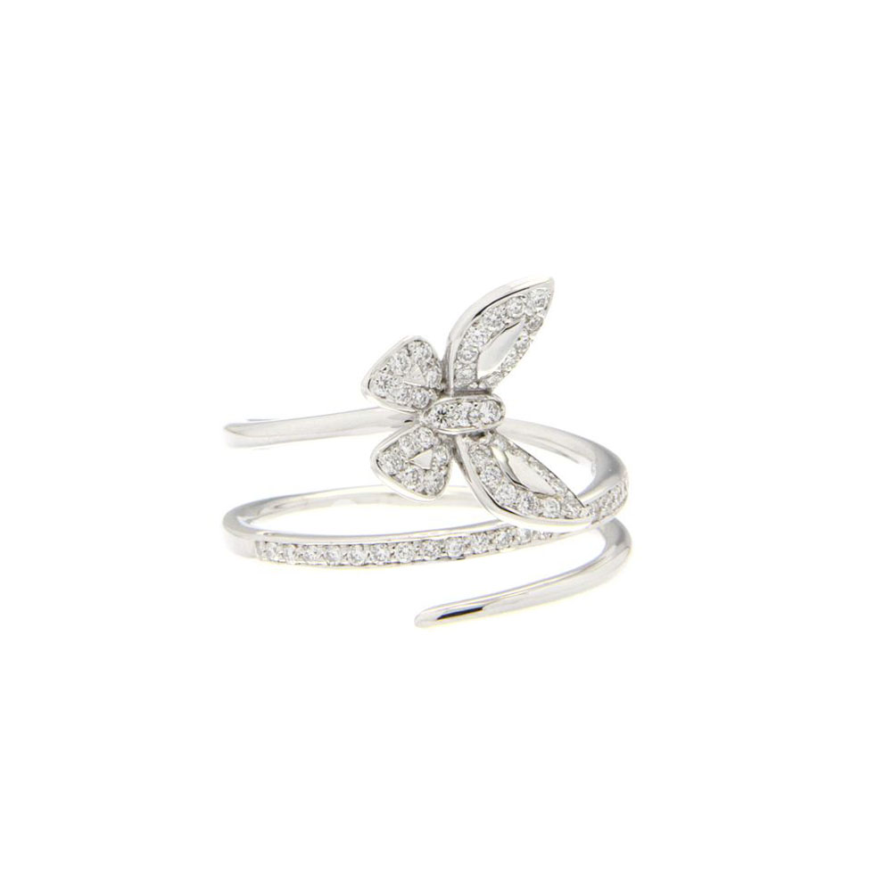 Twirling Butterfly Diamond And Gold Ring