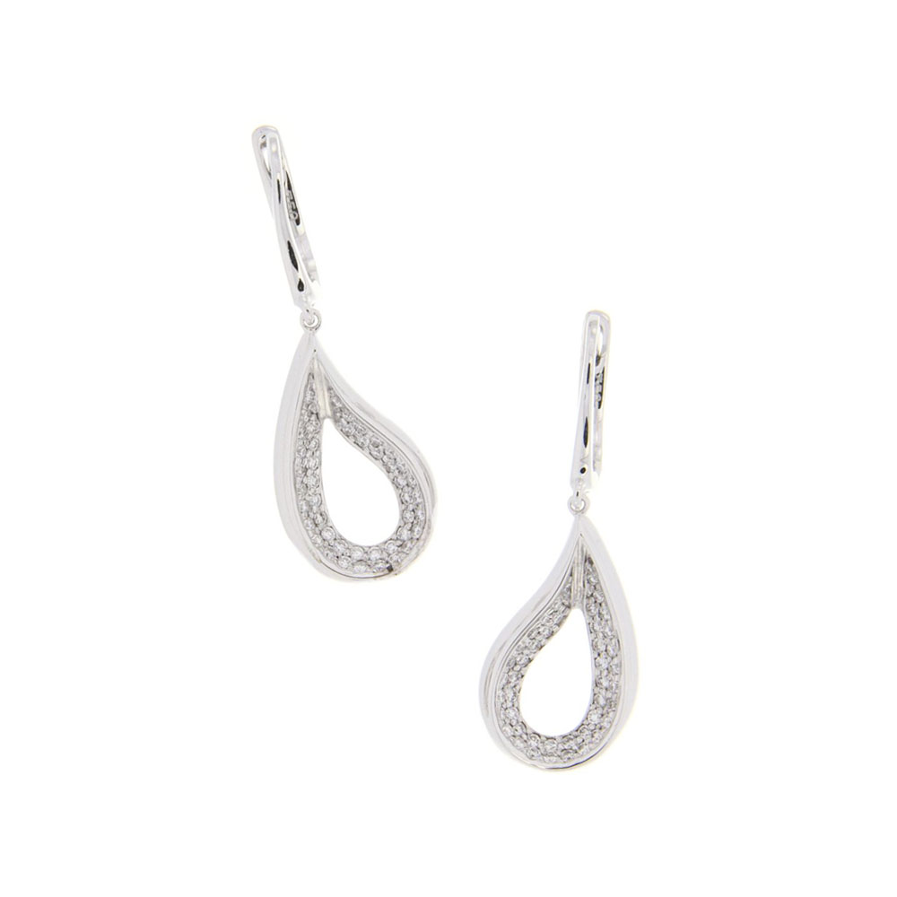 Elegant Diamond Drop Earrings In White Gold
