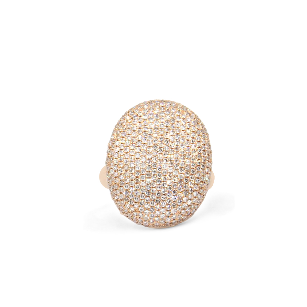 Oval Diamond & Gold Cluster Ring