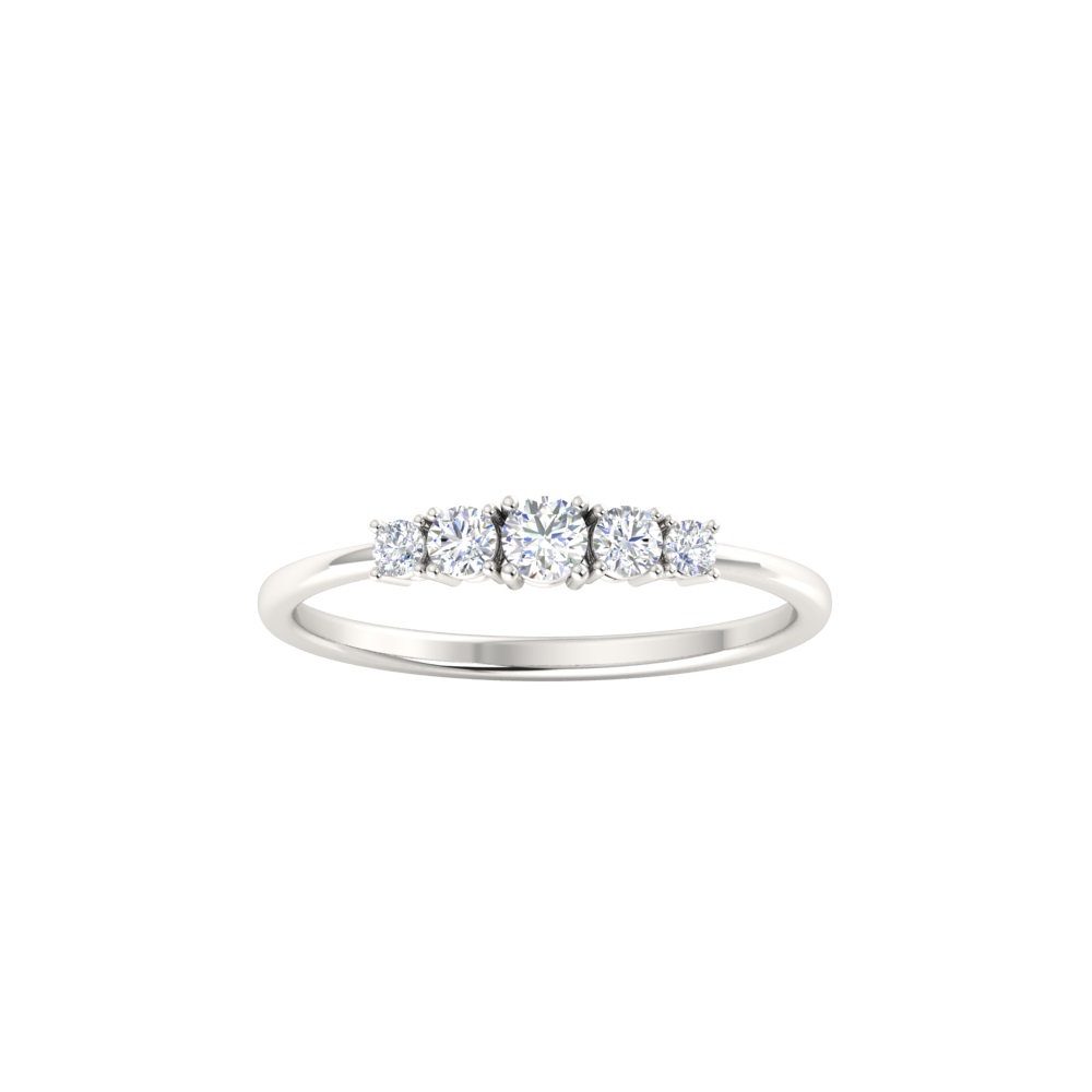 Five Stone Adorable Ring in White Gold
