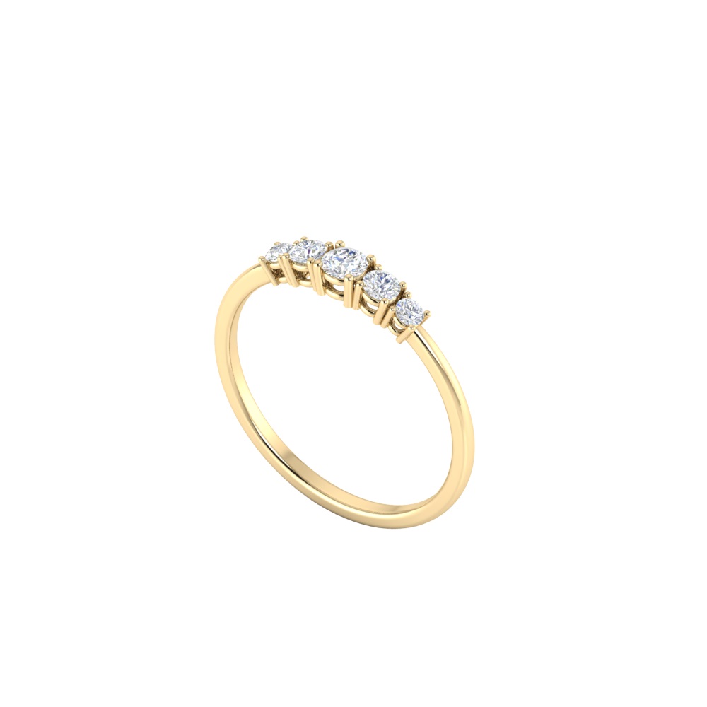 Five Stone Adorable Ring in Yellow Gold
