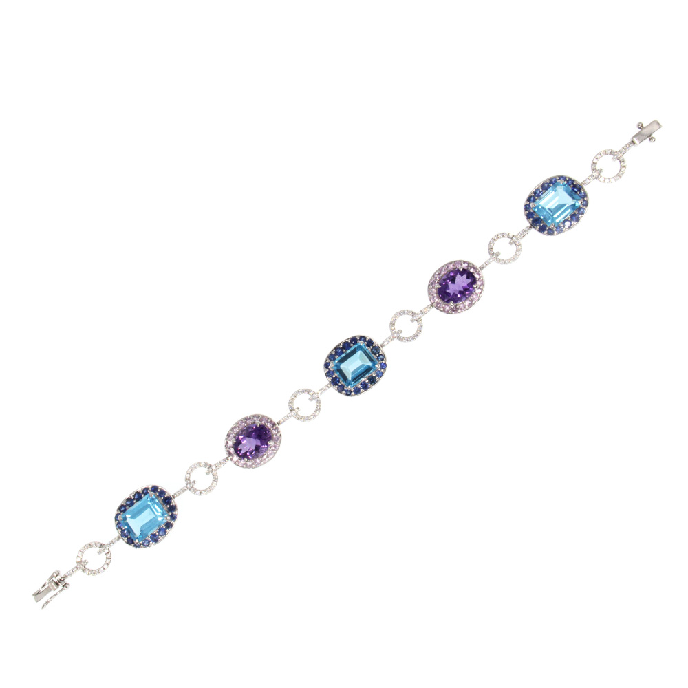 Imperial Diamond And Gemstone Bracelet