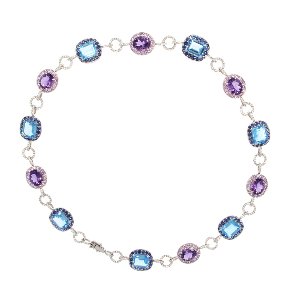Imperial Diamond And Gemstone Necklace