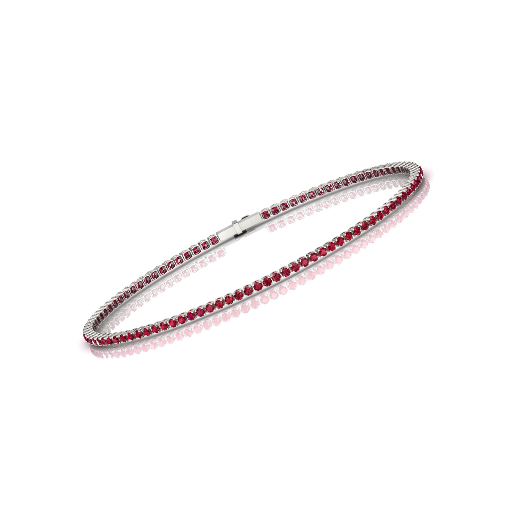 Single Line Ultra Light Tennis Bracelet in Ruby  (1.50mm)