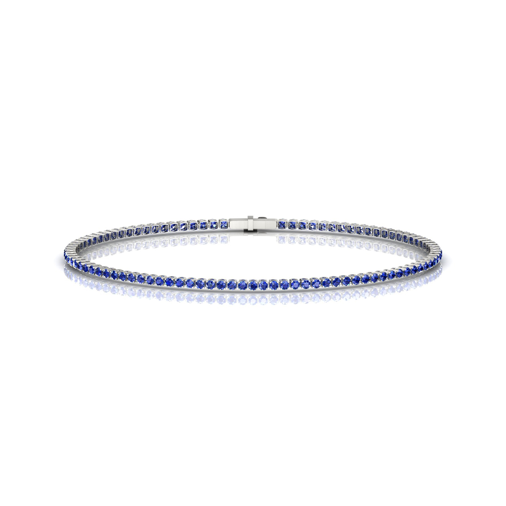 Single Line Ultra Light Tennis Bracelet in Blue Sapphire  (1.50mm)