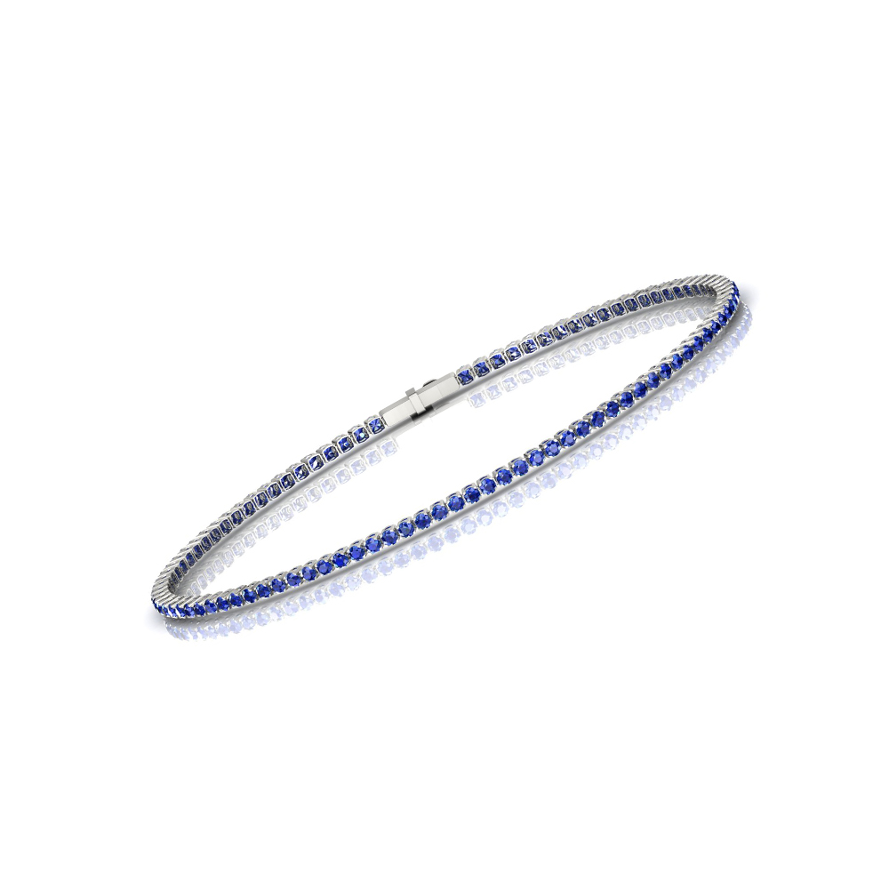 Single Line Ultra Light Tennis Bracelet in Blue Sapphire  (1.50mm)