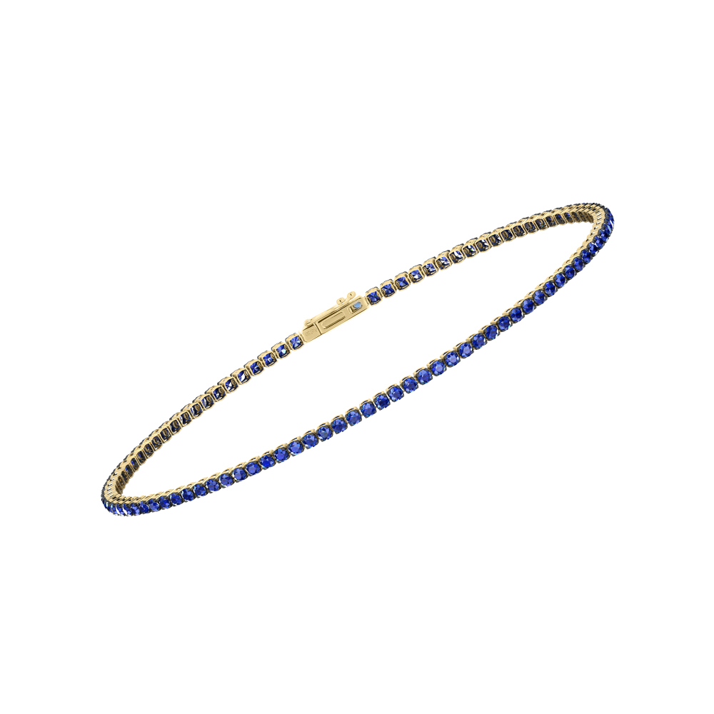 Single Line Ultra Light Tennis Bracelet in Blue Sapphire  (1.50mm)