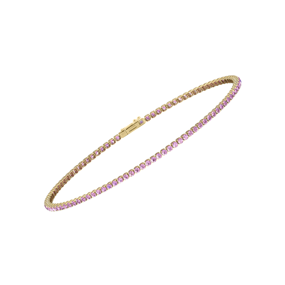 Single Line Ultra Light Tennis Bracelet in Pink Sapphire  (1.50mm)