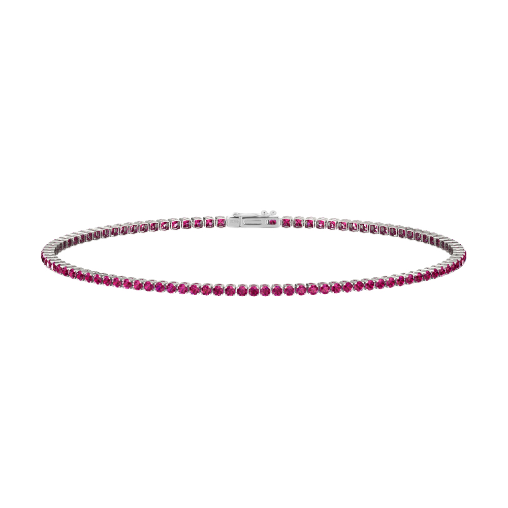 Single Line Ultra Light Tennis Bracelet in Ruby  (1.50mm)