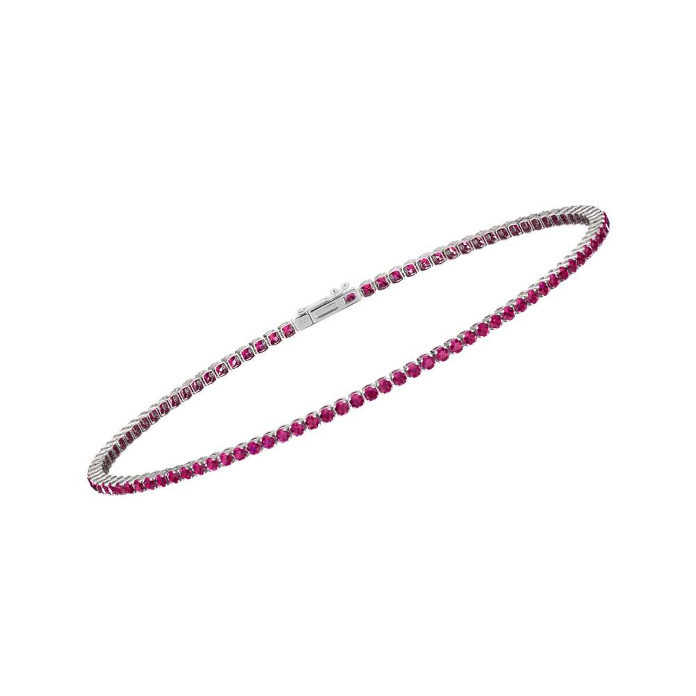 Single Line Ultra Light Tennis Bracelet in Ruby  (1.50mm)