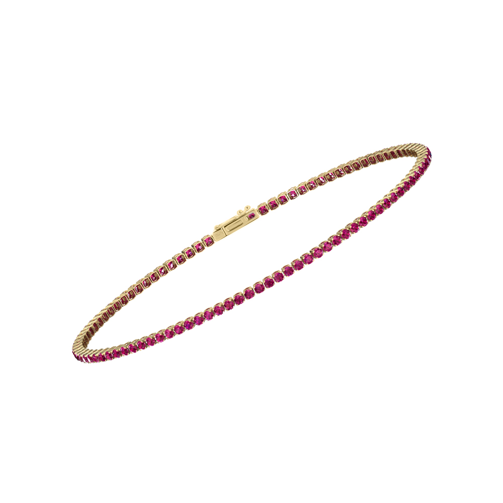 Single Line Ultra Light Tennis Bracelet in Ruby  (1.50mm)