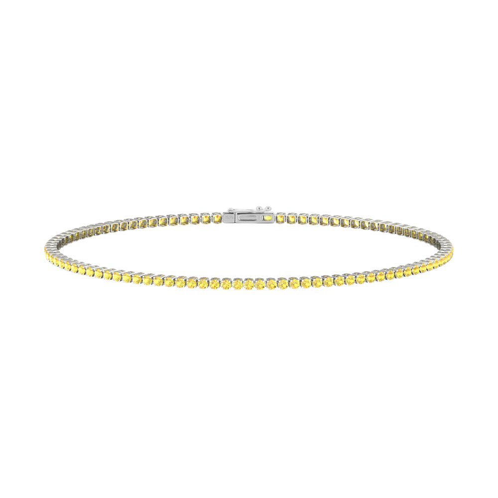 Single Line Ultra Light Tennis Bracelet in Yellow Sapphire  (1.50mm)