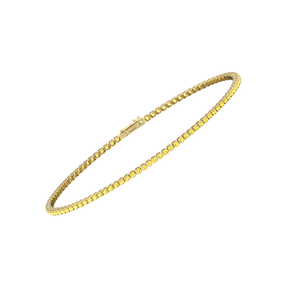 Single Line Ultra Light Tennis Bracelet in Yellow Sapphire  (1.50mm)