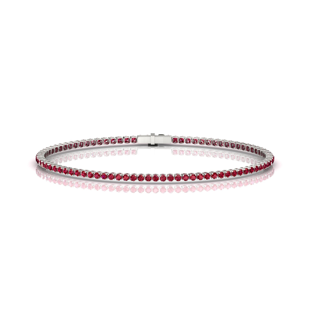 Single Line Ultra Light Tennis Bracelet in Ruby  (1.70mm)