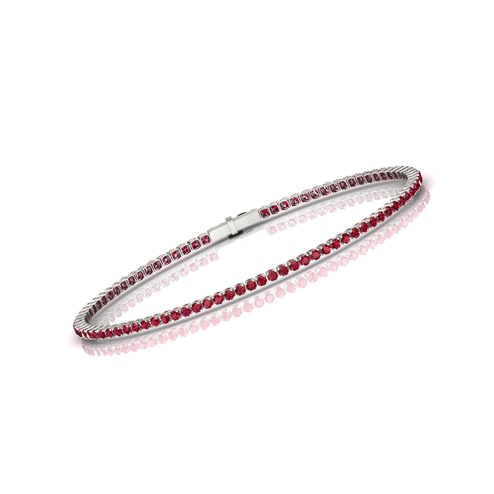 Single Line Ultra Light Tennis Bracelet in Ruby  (1.70mm)