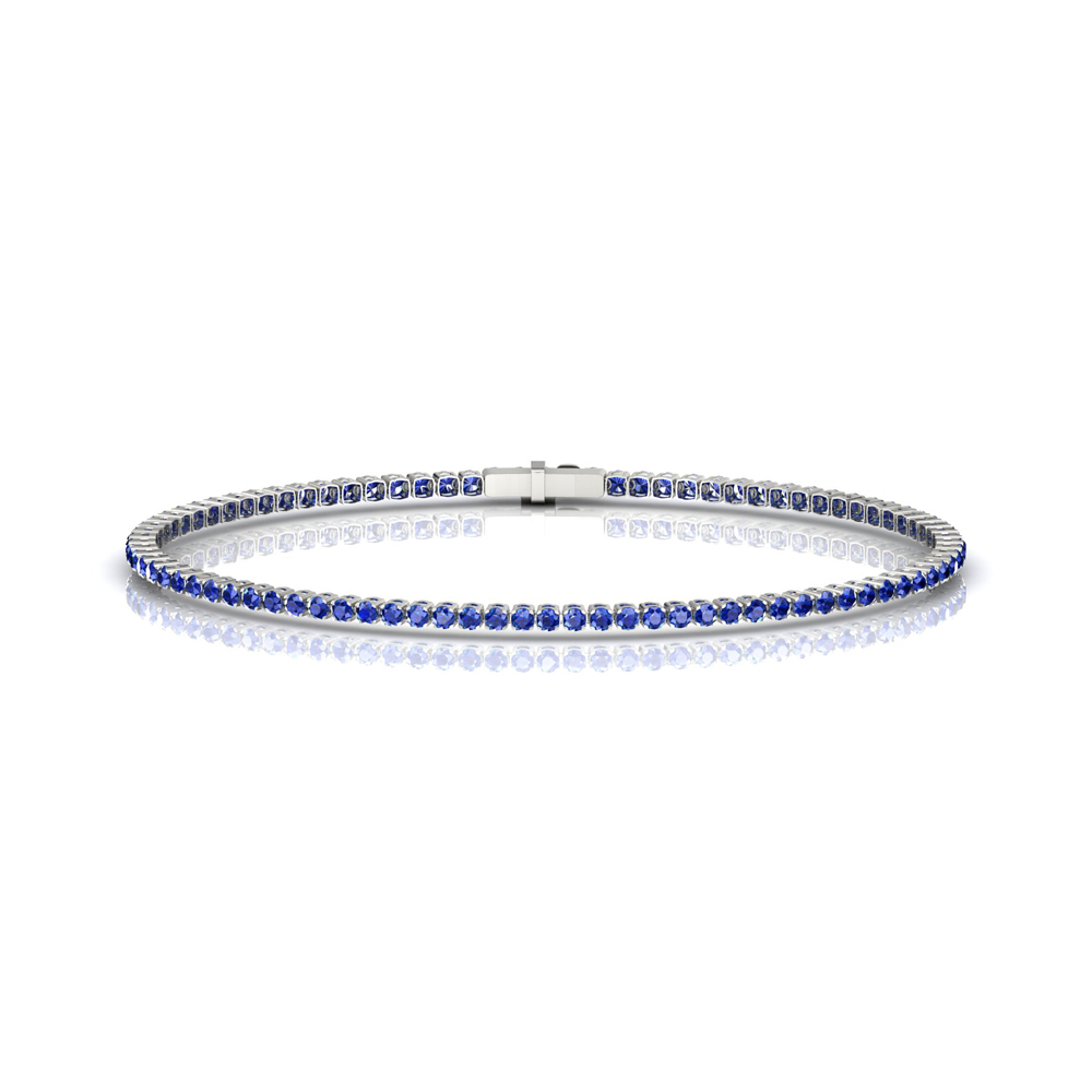 Single Line Ultra Light Tennis Bracelet in Blue Sapphire  (1.70mm)