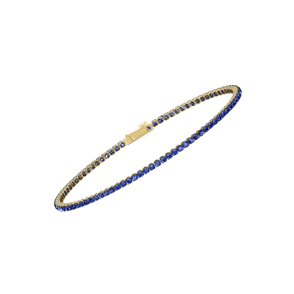 Single Line Ultra Light Tennis Bracelet in Blue Sapphire  (1.70mm)