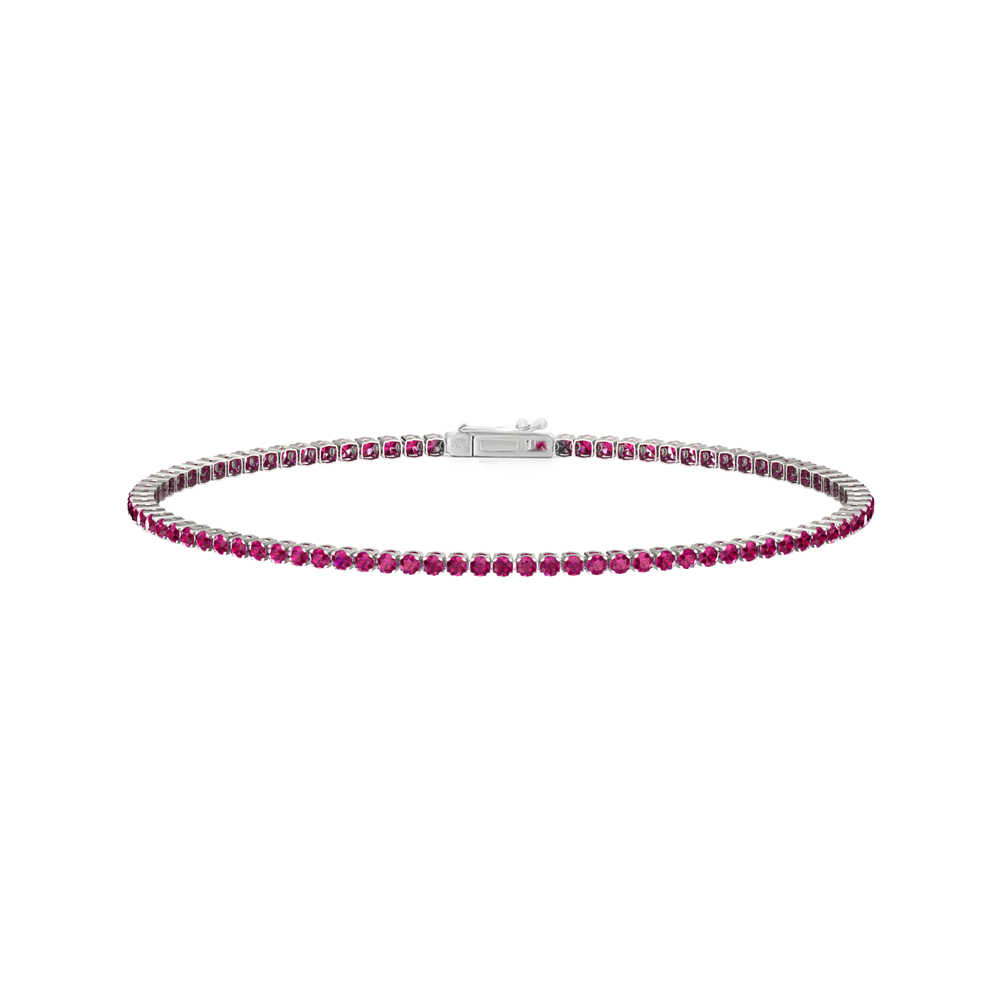 Single Line Ultra Light Tennis Bracelet in Ruby  (1.70mm)