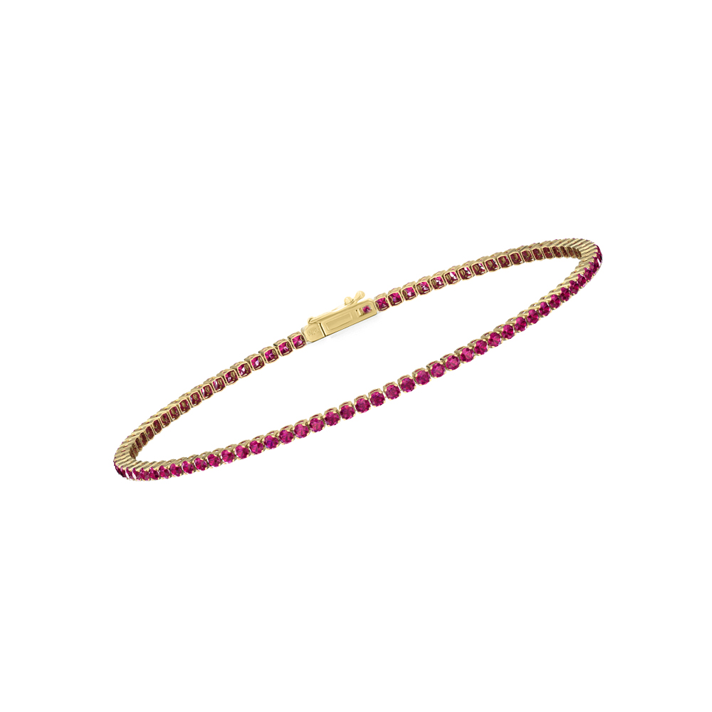 Single Line Ultra Light Tennis Bracelet in Ruby  (1.70mm)