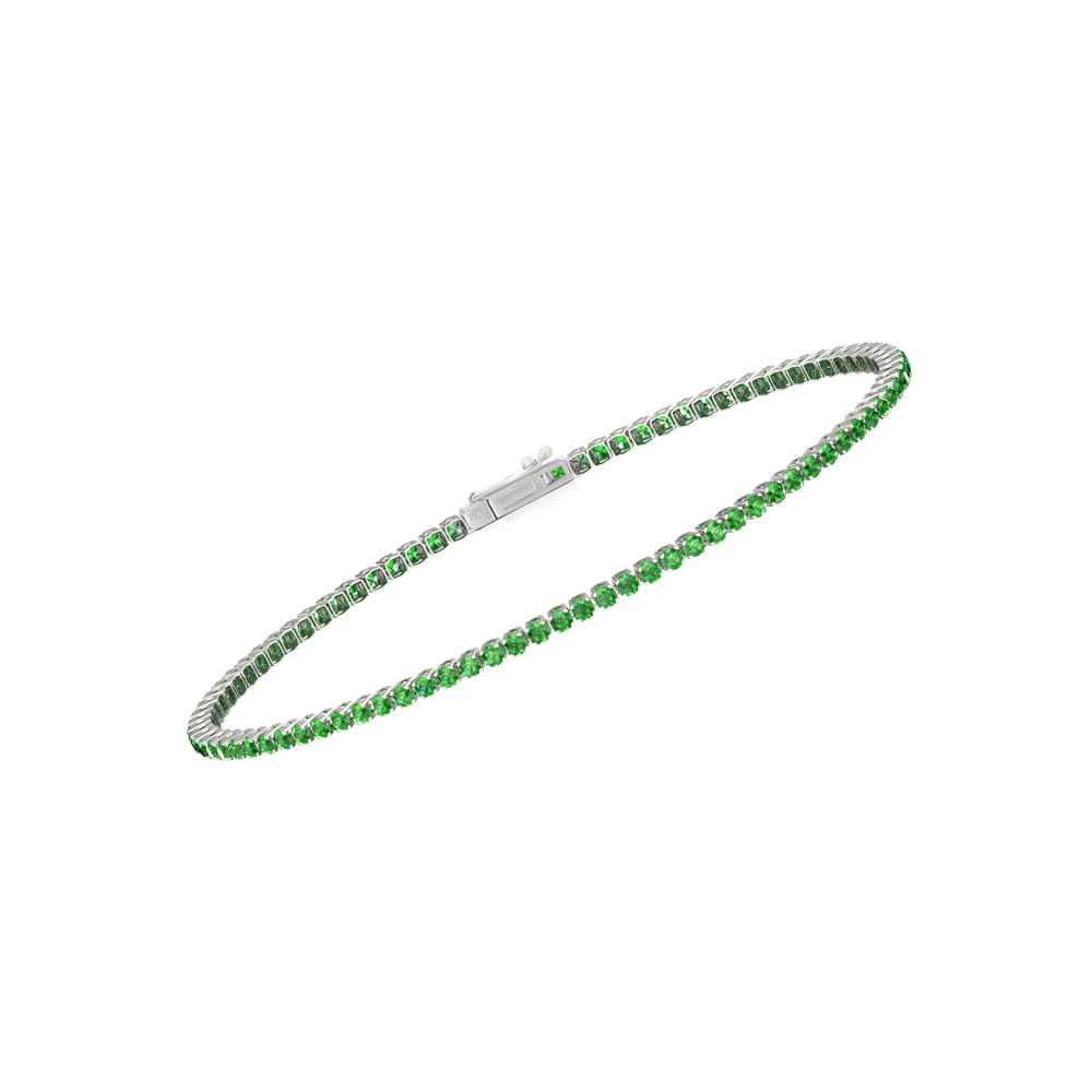 Single Line Ultra Light Tennis Bracelet in Tsavorite  (1.70mm)