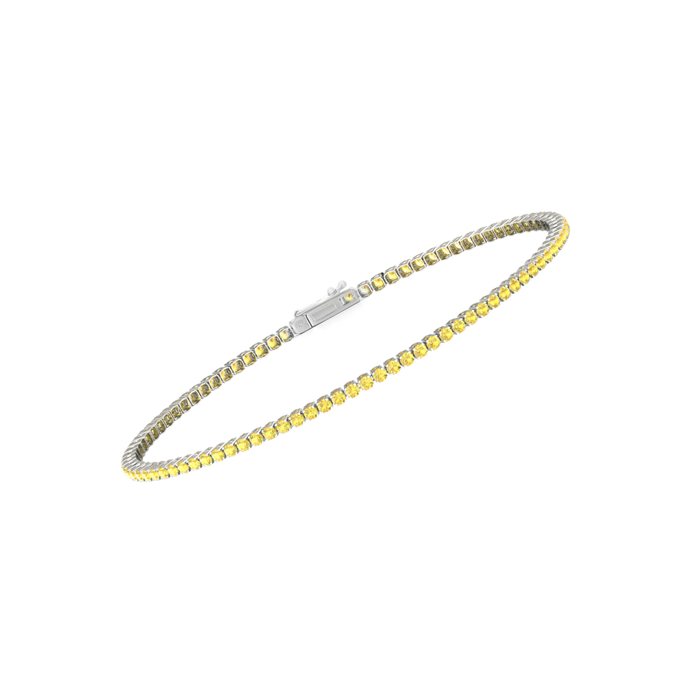 Single Line Ultra Light Tennis Bracelet in Yellow Sapphire  (1.70mm)