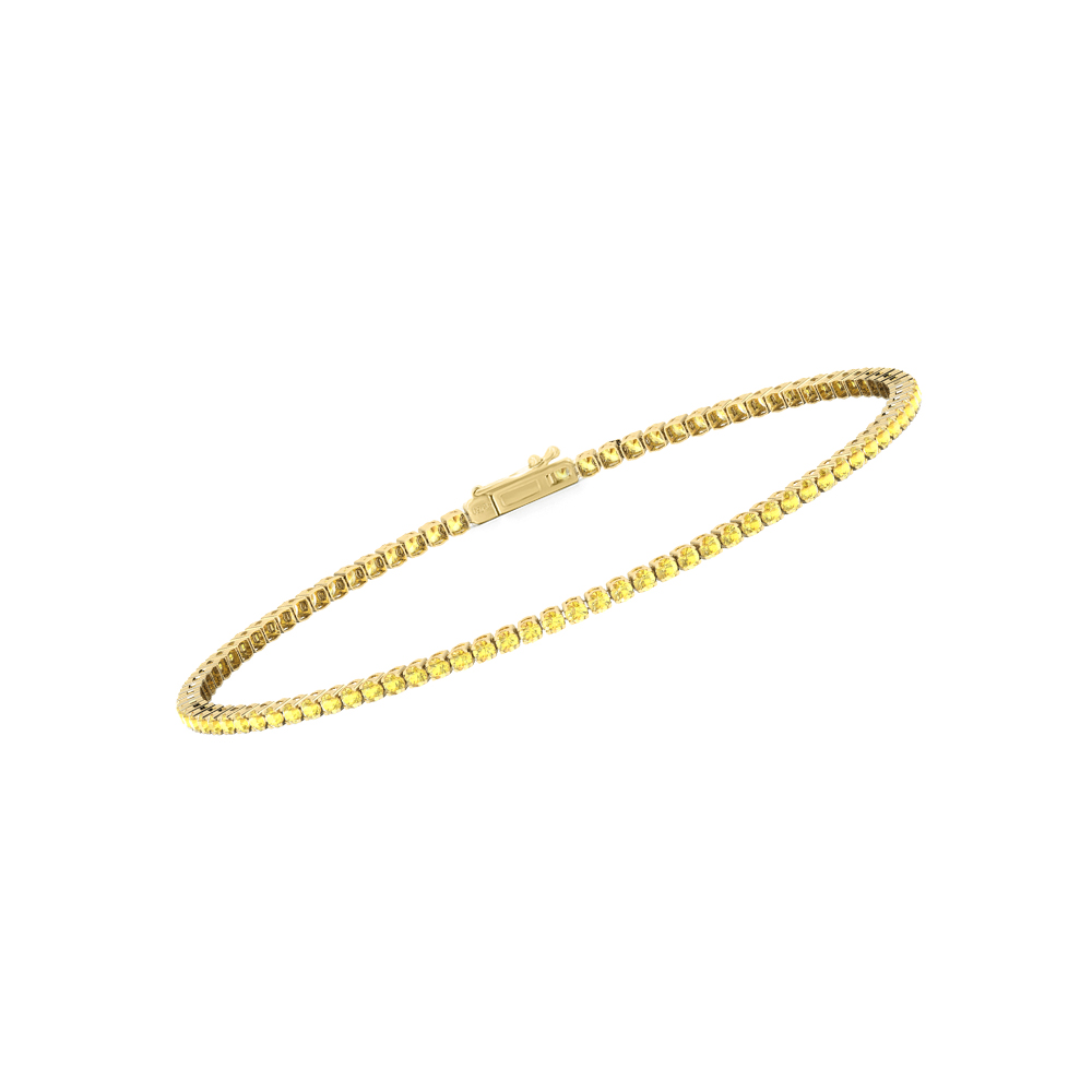 Single Line Ultra Light Tennis Bracelet in Yellow Sapphire  (1.70mm)