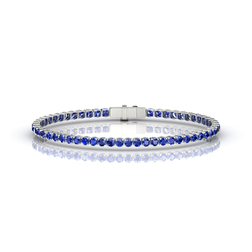 Single Line Ultra Light Tennis Bracelet in Blue Sapphire  (2.70mm)